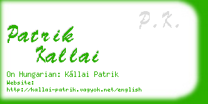patrik kallai business card
